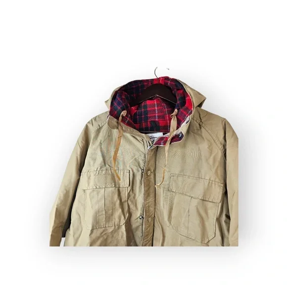 Vintage Woolrich Made in USA Tan Mountain Parka Wool Lined XL